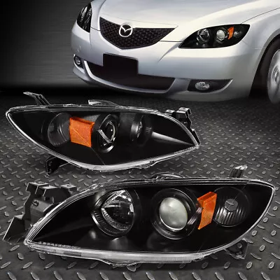 For 04-09 Mazda 3 Sedan Black Housing Amber Corner Projector Headlight Headlamp • $117.88