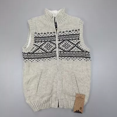 Lost Horizons Sven Lined Vest Handmade In Nepal 100% Wool Light Natural Stretch • $69.77