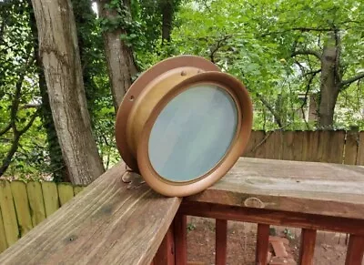 Vintage Brass Military Ship Porthole Window Frosted Glass Porthole • $160