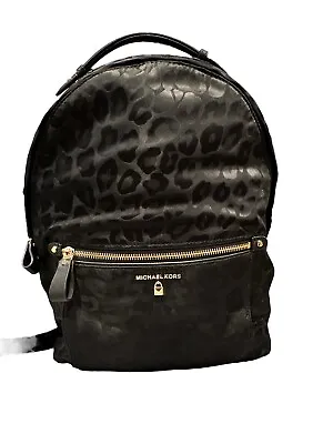 Michael Kors Black Animal Print Cheetah Leopard Bookbag Purse Carrying Bag • $124.95