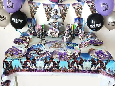 Fortnite Gaming - Party Supplies -Tableware - Decorations - Banner 136 Pcs Set • £23.99