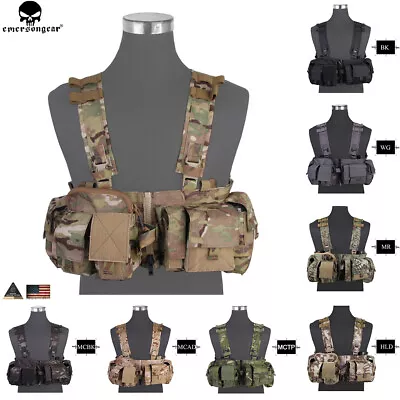 Emerson Tactical Combat Chest Rig UW Gen Split Front Harness Vest Airsoft +Pouch • $153.95