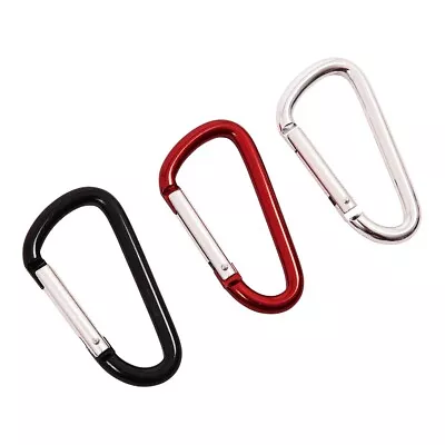 Carabiner Clip Snap Hook 3pcs Non-Locking Spring Loaded Steel Karabiner Carbine • £3.09