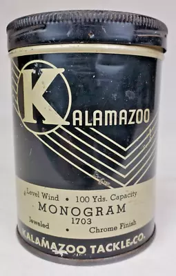 Tin Container For Kalamazoo Momogram 1703 Jeweled Chrome Finished Fishing Reel • $24.95