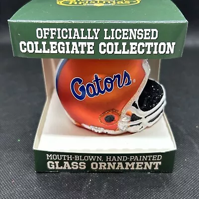 Florida Gators  Football Helmet Glass Christmas Ornament  New In Box • $9.99