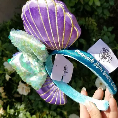 US Disney Parks Little Mermaid Hair Ariel Purple Iridescent Minnie Ears Headband • $17.69