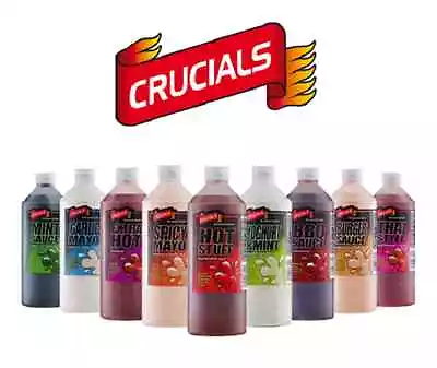 £6.99 • Buy Crucials Sauce 1L Extra Hot Chilli Sauce Garlic Mayo Yogurt Mint Mustard Tomato