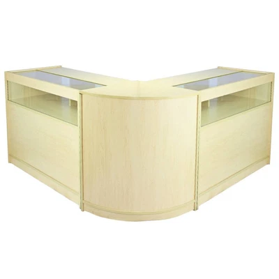 £499.99 • Buy Shop Counters Retail Storage Maple Shelves Display Cabinet Showcase Glass Fusion