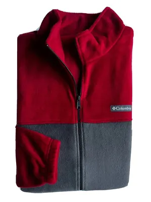 Columbia Men's Granite Mountain Fleece Red Grey Jacket Coat BIG & TALL Size 1X • $35.99