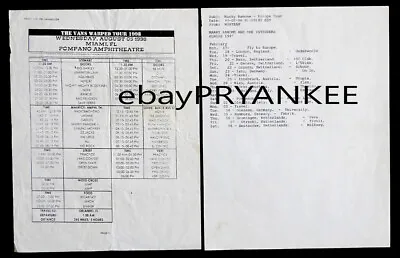 1997 Vintage MARKY RAMONE INTRUDERS Original TOUR ITINERARY Vans Warped RAMONES • $124.95