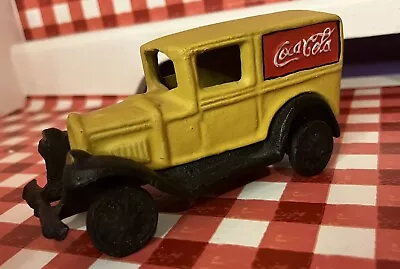 Vtg Cast Iron Coca Cola Truck Yellow With Red Lettering Toy • $29.99