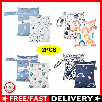 $8.83 • Buy 2pcs/Set 18 X 25cm Small Waterproof Wet Bag Stroller Hanging Organizer Bag