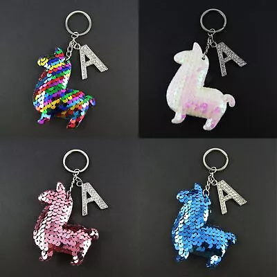 Sequined Alpaca Personalised Initial Keychain 125mm Select Colour & Initial • $12.95
