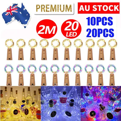 20X 20LED Fairy Light Wine Bottle String Lights Cork Copper Wire Christmas Decor • $14.95