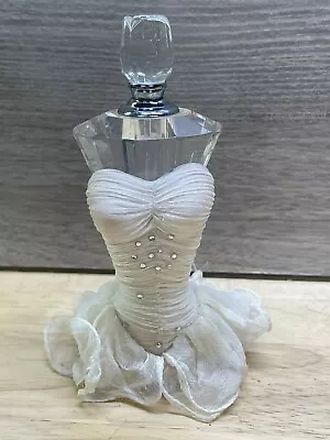 Vintage Lead Crystal Glass Bust Perfume Bottle With Glass Dauber Dress • $34.99