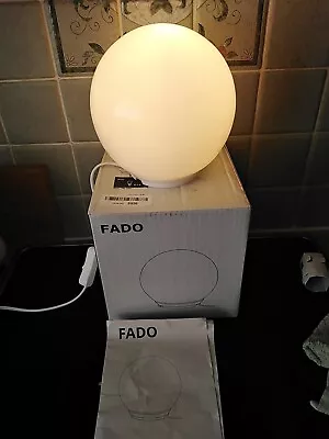 IKEA FADO Table Desk Bedside Lightening Light Round Cosy Mood Lamp White 17 Cm • £14.99