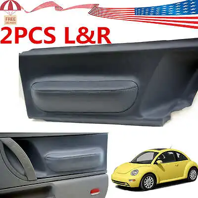 For Volkswagen Beetle 1998-2010 Gray Door Panel Insert Cards Leather Cover • $13.99