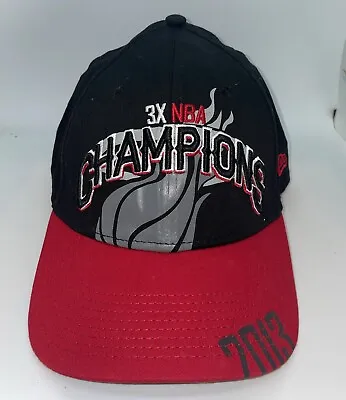 Miami Heat 2013 3x NBA Champion New Era 39Thirty Black & Red Hat Cap Fitted L/XL • $9.50