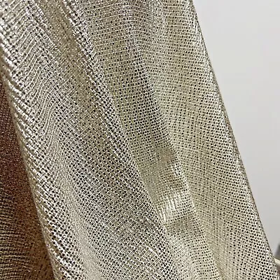 Jersey Foil Silver On Cream One Way Stretch Hologram Textured Dress Fabric M1740 • £1.50