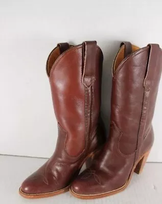 Fry Cowgirl Western Leather Heeled Boots Women’s Sz 5.5 B Style 7899 Made In USA • $69.99