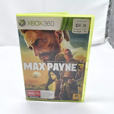 Max Payne 3 Xbox 360 Complete W Manual | Region PAL - Free AU Postage • $14.95