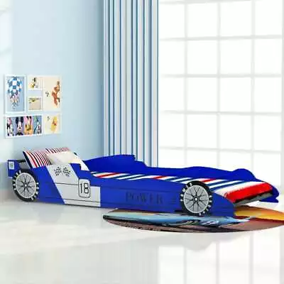 Children's Race Car Bed 90x200 Cm Kids Toddler Cot Bed Frame Red/Blue VidaXL • £143.99