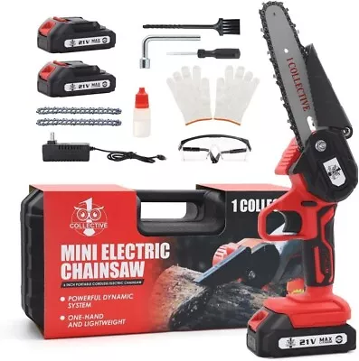 6 Mini Chainsaw Handheld Cordless Electric Pruning Chain Saw W/2 Battery 2 Chain • $39.99