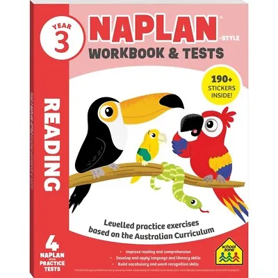 Year 3 NAPLAN-Style READING Workbook & Tests By Hinkler + FREE POSTAGE NEW • $16.95