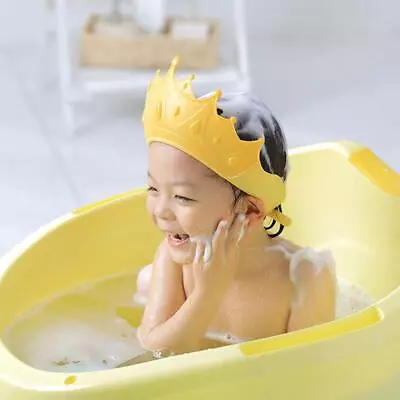 Adjustable Baby Shower Shampoo Cap Crown Shape Wash Hat For Ear Hair P5 • £5.97