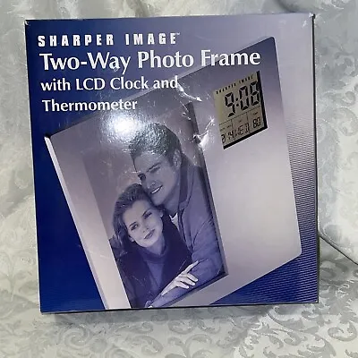 Sharper Image Two-way Photo Frame With LCD Clock & Thermometer NEW  • $9.99