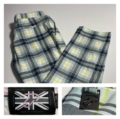 Ian Poulter IJP Design Plaid Tartan Stretch Wool Blend Golf Pants 36 • $34.95