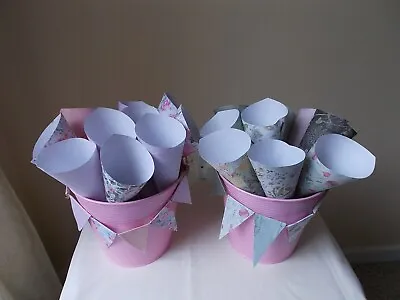 £7.50 • Buy 1 Confetti Pail With 10 Cones,  Basket, Wedding, Bridal Cones.