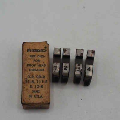 $34.99 • Buy Set Of Ridgid 3/8  Inch For 111-R, 11-R, 12-R More Pipe Threader Die Set Vintage
