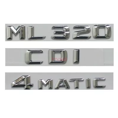 Chrome 3D Font Trunk Badge Emblems For Mercedes Benz W164 W166 ML320 CDI 4MATIC • $30.35