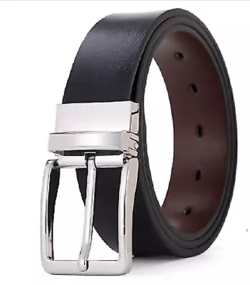 2-IN-1 Reversible Leather Belt- Belts For Men - 100% Genuine Split Grain Leather • $19.99