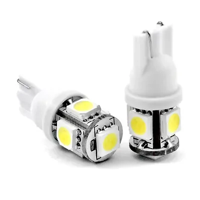 2PCS Cool White T10 Wedge 5-SMD 5050 LED Light Bulbs W5W 2825 158 192 168 194 US • $1.50