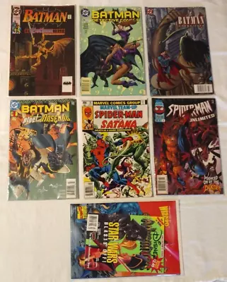 Lot Of 7 Batman Spider-Man Disney Adventures Star Wars & Wizard Marvel Comics • $10