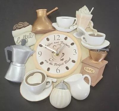 The Perfect Blend 3D Coffee Theme & Friends Wall Clock By Bradford Exchange  • $44.50