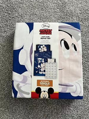 Disney Mickey Mouse Astronaut Single Easy Care Duvet Bedding Set With Pillowcase • £11.50