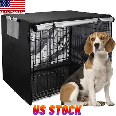 $17.69 • Buy Dog Crate Cover Pet Cage Cover Durable Waterproof Windproof Universal XS-XL US