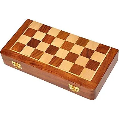 Handmade Premium Wooden Magnetic Folding Chess Board Set With Storage Box - 1... • $33.82