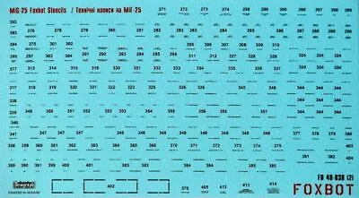 Decal For Stencils For MIG-25 Accessories For Military Scale 1/48 Foxbot 48-038 • $18.99