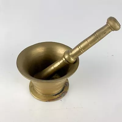 Vintage Mini Brass Mortar Pestal Pharmacy Drug Store Medical Chemist Apothecary • $24.64