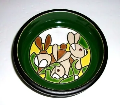 Vtg 1981 Artesania Riconada Bunny Family Dish Bowl Wall Plaque By J.J.Madison  • $25