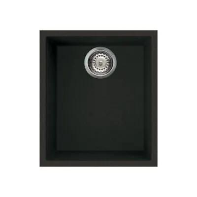 £197.98 • Buy Reginox Elleci Quadra100 Kitchen Sink Single Bowl Undermount Black Granite Waste