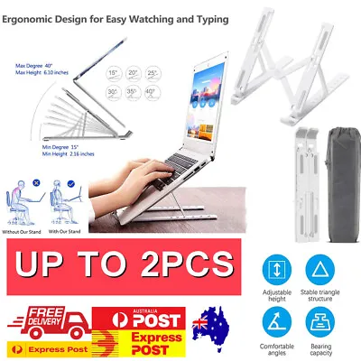$9.99 • Buy Ergonomic Portable Adjustable Laptop Stand Foldable Desktop Table Riser Tray AU