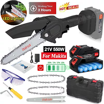 6 Inch Cordless Mini Chainsaw 21V Electric One-Hand Wood Cutter Saw + 2 Battery • $19.99