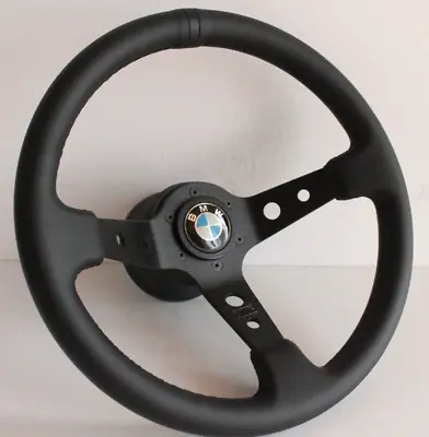 Steering Wheel Fits For BMW Deep Dish Leather Black E38 E39 E46 Z3 Sport 99-04 • $184.90