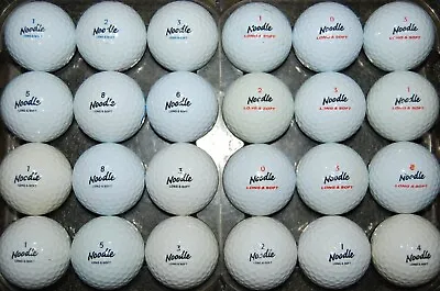2 DOZEN  MAXFLI  NOODLE  LONG  &  SOFT   Used Golf Balls AAAA - AAAAA FREE TEES • $16.95