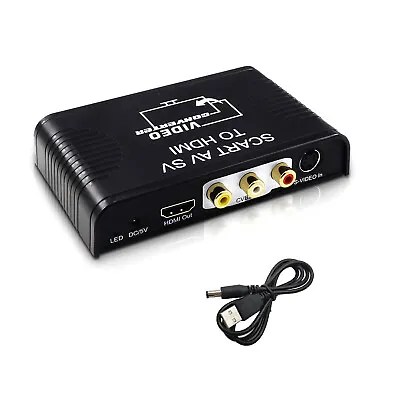 Scart AV S-video To HDMI Composite Switcher RCA Video&Audio Converter Adapter • £23.17